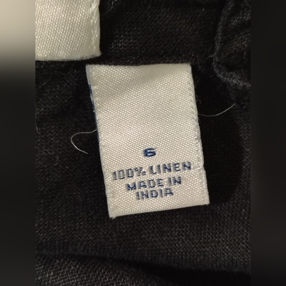 Old Navy Elegant Black 100% Linen A Line Skirt size 6 Maxi w/ Ruffled Bottom - Picture 13 of 13